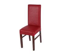 Allayu Fashionable Chair Covers for Dining Chairs Waterproof Oil Proof Easy to Clean Fashionable and Practical PU Chairs Cover, Lace Wine red