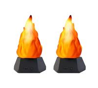 Allayu Flame Lamp, Rechargeable, 3D Realistic Night Modes, Waterproof, 3D Effect. Suitable for Indoor/Outdoor Use at Home Decor, Black, 2-Pack
