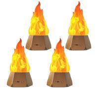 Allayu Flame Lamp, Rechargeable, 3D Realistic Night Modes, Waterproof, 3D Effect. Suitable for Indoor/Outdoor Use at Home Decor, Golden, 4-Pack