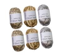 Allayu Hand Knit Yarn Lightweight Metallic Yarn Versatile Sturdy Strips Various Crocheting Knitting Projects Enthusiasts Crocheting Cushion Rug Making Tapestry Hand Knit, Gold Silver, 13x8x8cm