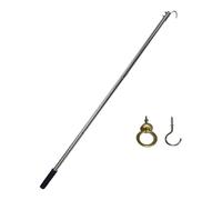 Allayu High Performance Attic Pull Down System Kit Stainless Steel Hook Parts Convenient Storage Solution And Pull Ring Replaces Rope Is Made Of Metal Extension Pole Storage