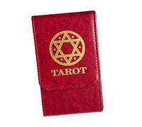 Allayu High Performance PU Made Leather Tarot Card Box Portable And Waterproof Tarot Card Storage Case Tarot Card Storage Box , red