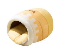 Allayu Innovative Honey Pot Cat Bed Providing Secure Sleep Nest For Round Clock Comfort Shelter Style For Pet Friends Cat Bed Snooze Sleeping Cozy Kitty For Sleeping, yellow, M