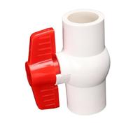 Allayu Irrigation Pipe Fitting System with PVC Ball Valve Plumbing Pipe Fitting T Handle for Water Landscape and Irrigation Water Shut Off Valve for Cold Supply, White, 20mm