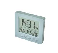 Allayu LCD Alarm Clock Digital Date Adjustable Watch Table LED Clocks Temperature Humidity Desktop Clocks, Gray