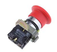 Allayu Mushroom Emergency Stop Self-locking XB2-BS542 Push Button Robust N C Contact Type Smooth For Continuous Latching Rotary Stop Button Push Rotary Switch