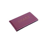 Allayu Paper Money Album 20 Pages Banknote Collecting Book 40 Pockets PU Cover Loose Leaf Sheet Collector for Travel Display, Wine red