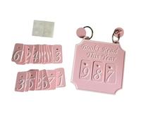 Allayu Personal Library Essential Hanging Bookshelf Sign for Readers GIF-t for Book Lovers for Library Home Reader ABS, Pink, 30 Brands
