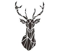Allayu Personalized Home Style With 3D Mirror Deer Wall Stickers Decorative Acrylic 3D Deer Head Mirror Wall Sticker, black, XL