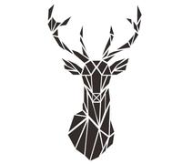 Allayu Personalized Home Style With 3D Mirror Deer Wall Stickers Decorative Acrylic 3D Deer Head Mirror Wall Sticker, black, L