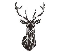 Allayu Personalized Home Style With 3D Mirror Deer Wall Stickers Decorative Acrylic 3D Deer Head Mirror Wall Sticker, black, XXL
