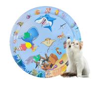 Allayu Pet Cooling Mat Durable Pet Cool Bed Mat Water Filled Pet Patting Pad Thickened For Cool Pets PVC Summer Cat And Dog Nest Climbing Pad Toy Water Filled Ice Pad (65CM Round Shark)