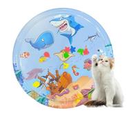 Allayu Pet Cooling Mat Durable Pet Cool Bed Mat Water Filled Pet Patting Pad Thickened For Cool Pets PVC Summer Cat And Dog Nest Climbing Pad Toy Water Filled Ice Pad (100CM Round Shark)