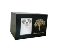 Allayu Pet Cremation Urn Memorial Keepsake Box Photo Frame Durable Wooden Dog Case Remembrance Box For Ashes Funeral Remembrance Cinerary Casket For Ashes