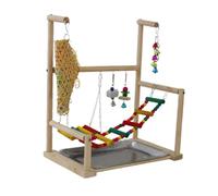 Allayu Playpen Parakeet Cockatiel Budgie Feeder Cups With Playstand Features Engaging Environment For Birds Perch Toy Provides Parrot Nice Place To Play Exercise