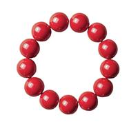 Allayu Red Bracelet Symbolic Power Handmade 6mm Bead Protections Bracelets Beaded Chain Featuring Cinnabar Ideal Father Gift