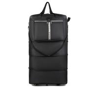 Allayu Scalable Move Suitcases Swivel Wheel Large Bags Waterproof Travel Two - way Zippers - for Men Traveling by Plane, black