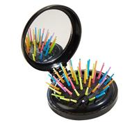 Allayu Small Mirror Comb Massage Comb For Women Girls Essential Portable Mini Hair Brush With Makeup Mirror For Travel Round Travel Hair Brush With Folding