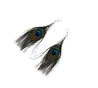 Allayu Stand Out With Unique Dangel Jewelry Multicolor Mens Earrings Studs Featuring Gorgeous Peacock Feathers Captivating Any Audience Fashion ConditionBrand New