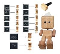 Allayu Swinging Robot Figurine Handcrafted Car Ornaments With Aromatherapy Function Leg-swinging Robot Figurine Wood, beech, Fragrance-Free