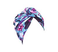 Allayu Turban Knot Hat Sun Protection Comfortable Print Elastic Hair Styling Accessories Loss Bonnet Women Headbands, Chain gem Rose red