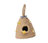 Allayu Unique Bee Hanging Pendant Woven Bee Decoration Home for Creative Ornament With Lanyard Rustic Style Bedroom Decor Honey Flowers With Honey And Flowers Party Favors