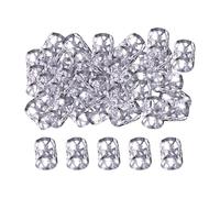 Allayu Unveil Personality With Dreadlocks Beads For Braids Featuring 100 Pieces Of Unique Options And Metal Cuffs Rings Hair Braid Rings Clips Decorative Fashion Unisex, Silver, 8x9mm