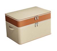 Allayu Versatile Clothes Storage Organizer Container Quilt Storage Bag Offers Reinforced Handle With Foldable Space Saving Features Tote For Comforters Clothes Blankets Toys, 2 Layer, 70x50x40cm