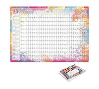 Allayu Vintage Wall Calendar 2025 With Easy-to-Write Markings Paper,B