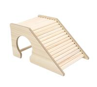 Allayu Washable Hamster Hideaway Wooden House Adventure Activity Platform Safe Strong Easy To Maintain Happy Pet Home Small Animal Hideout Activity Platform Guinea Pig, wood color, with hole