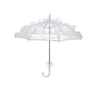 Allayu Wide Application Wedding Parasol for Bridal and Stage Performance Economic Umbrella Dancing Non-deformable Metal, White, 60cm