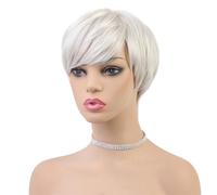 Allayu Women Short Wig With Smooth Glossy Finish Transforming Looks Effortlessly Making Bold Statements Bob Pixie Cut ProcessHand Made Woven Gross Weight130g - Lightweight