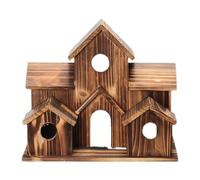 Allayu Wooden Bird House Charming Garden Decor Hummingbird Nest for Creative And Functional Bird Feeder Hanging Feeder Resting Place Patio Yard Hanging Birds Hut Garden Decor