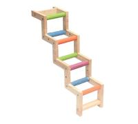 Allayu Wooden Pet Ladder Bridge Toy Colorful Climbing Bridge For Birds Squirrels And Sugar Gliders Bird Perch Squirrel Sugar Gliders Climbing Ladder Animals Beak Grinding Foot Claws Trimmer Stand