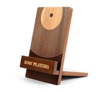 Allayu Wooden Vinyl Record Stand Retro Display Holder Organizer Yuandian Light Up Now Playing Vinyl Record Stand Bon Iver Vinyl