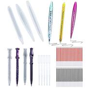 Allazone 110 PCS Pen Resin Molds, 5 PCS Magic Ballpoint Pen Epoxy Resin Casting Molds with with 100 PCS Ballpoint Refill Pens for DIY Resin Crafts Making