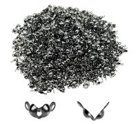 Allazone 1400 PCS Metal Open Bead Tips Knot Covers Clamshell Fold-Over Bead Tips Knot, Open End Caps Knot Covers for DIY Crafts Jewelry Making, Black