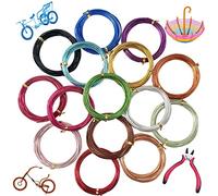 Allazone 15 Color Craft Aluminum Wire, 246 Feet 1.5mm Jewelry Beading Wire Flexible Metal Craft Wire with Pliers for Jewelry Making Supplies and Craft