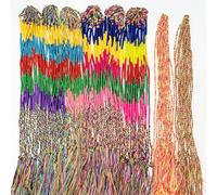 Allazone 160 PCS Handmade Braided Bracelets Thread Bracelets Assorted Colors String Thread Bracelets for Party Favors Supplies