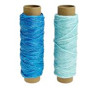 Allazone 2 PCS Leather Sewing Waxed Thread, Each of 33 Yards 150D Sewing Thread Cord for Leather Craft DIY Supplies, Shoes Repairing, Blue and Light Blue