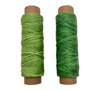 Allazone 2 PCS Leather Sewing Waxed Thread, Each of 33 Yards 150D Sewing Thread Cord for Leather Craft DIY Supplies, Shoes Repairing, Green and Light Green