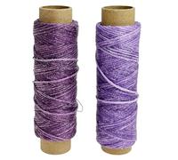 Allazone 2 PCS Leather Sewing Waxed Thread, Each of 33 Yards 150D Sewing Thread Cord for Leather Craft DIY Supplies, Shoes Repairing, Purple and Light Purple