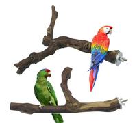 Allazone 2 PCS Natural Grape Stick Fork Bird Perch - Chewing Bird Toys for Parrot Cages, Cockatiels, Parakeets, Finches