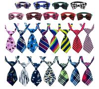 Allazone 24pcs Dog Neckties Dog Ties Adjustable Pet Neck Tie for Small Medium Puppy Cat Kitten Party Festival Birthday Gift Valentine's Holiday Wedding Assorted Doggies Grooming Supplies Accessories