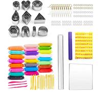 Allazone 368 Pcs 24 Polymer Clay Earring Cutters, Air Drying Paste for Jewelry Making
