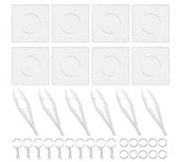 Allazone 5 mm Fuse Beads Boards Set, Clear Plastic Pegboards Set for Craft Supplies Beads (8 PCS Square)