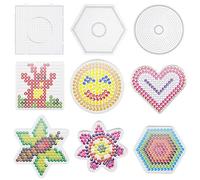 Allazone 5 mm Fuse Beads Boards Set, Clear Plastic Pegboards Set for Craft Supplies Beads (9 PCS Square)