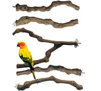 Allazone 5 PCS Natural Grapevine Bird Perch - Swing Chewing Toys for Parrot Cages, Cockatiels, Parakeets, Finches