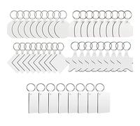 Allazone 50 PCS Sublimation Blanks, 5 Shapes Heat Transfer Double-Sided, Blank Sublimation Keychains for DIY Craft Supplies