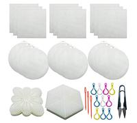 Allazone 52 PCS Mesh Plastic Canvas Sheets 4 Shapes Plastic Canvas for DIY Crafts Embroidery Cross Stitch, Acrylic Yarn Crafting, Knit and Crochet Projects